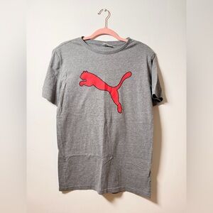 Puma Youth size Gray Tee with Red Puma Cat Logo